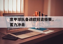 包含意甲球队备战欧冠资格赛，蓄力冲击的词条